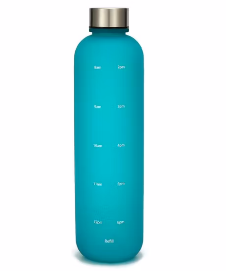 Garrafa de água motivacional esportiva sem vazamentos personalizada de 32 onças Tritan BPA com canudo marcador de tempo