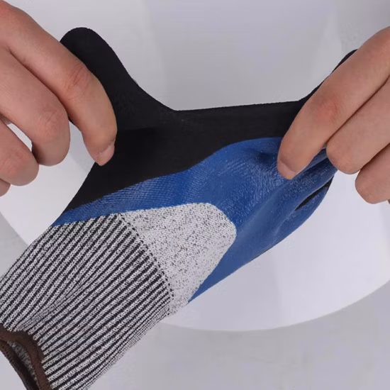 Teste relatado En 388 4342 revestido de nitrilo de espuma Luvas de trabalho de segurança Maxiflex resistentes ao corte