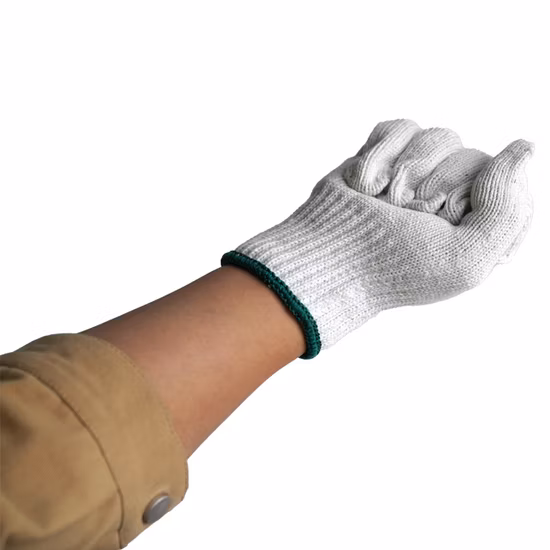 China atacado calibre 7/10 industrial/trabalho/mão Guantes luva de trabalho de segurança luvas de malha de algodão branco
