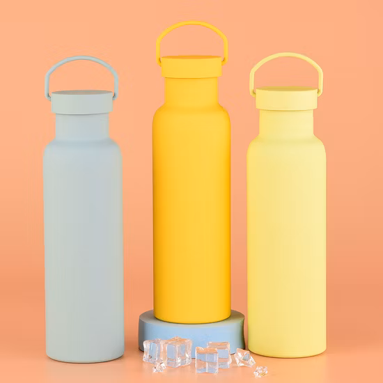 Garrafa de água de aço inoxidável portátil de boca larga americana para viagem esportiva de grande capacidade